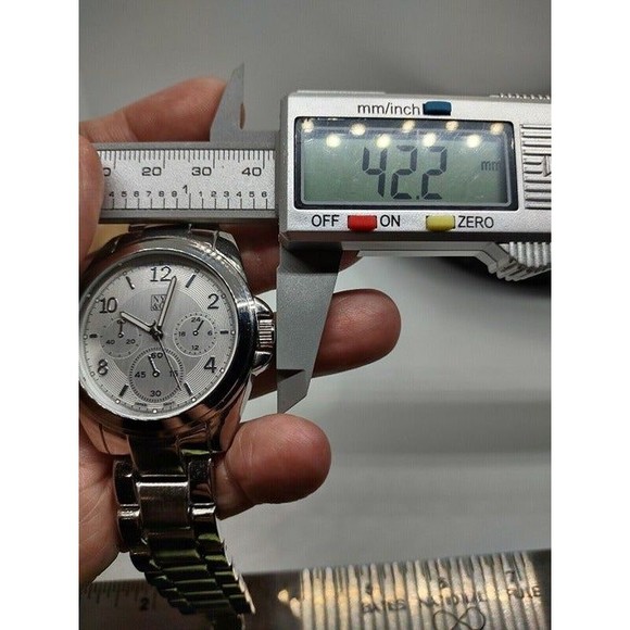 NY & C, ALL SILVER QUARTZ WRISTWATCH 15823 107 - Picture 11 of 12